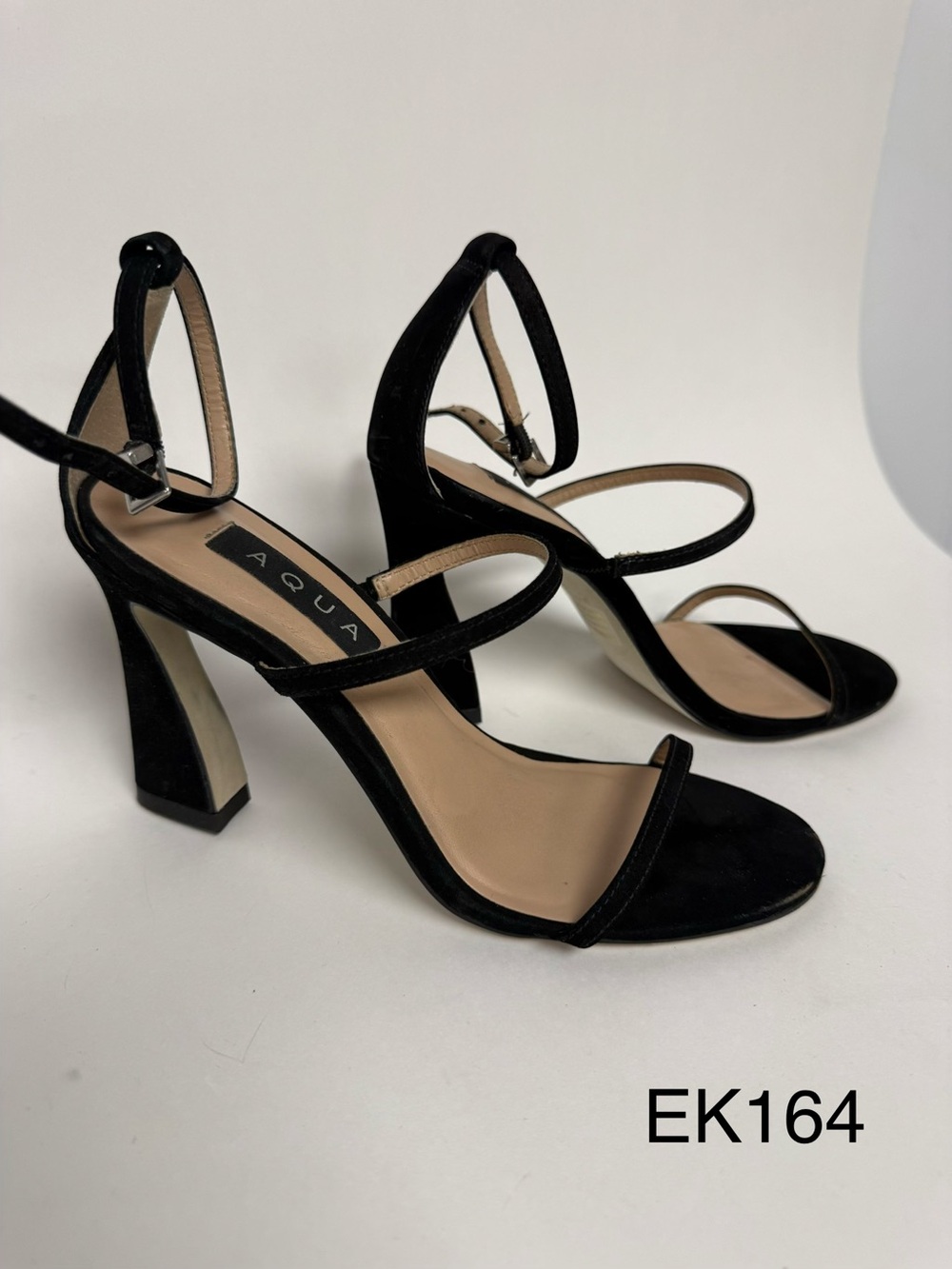 AQUA x Maeve Reilly Jenni Black Strappy High Heel Sandals 6M
